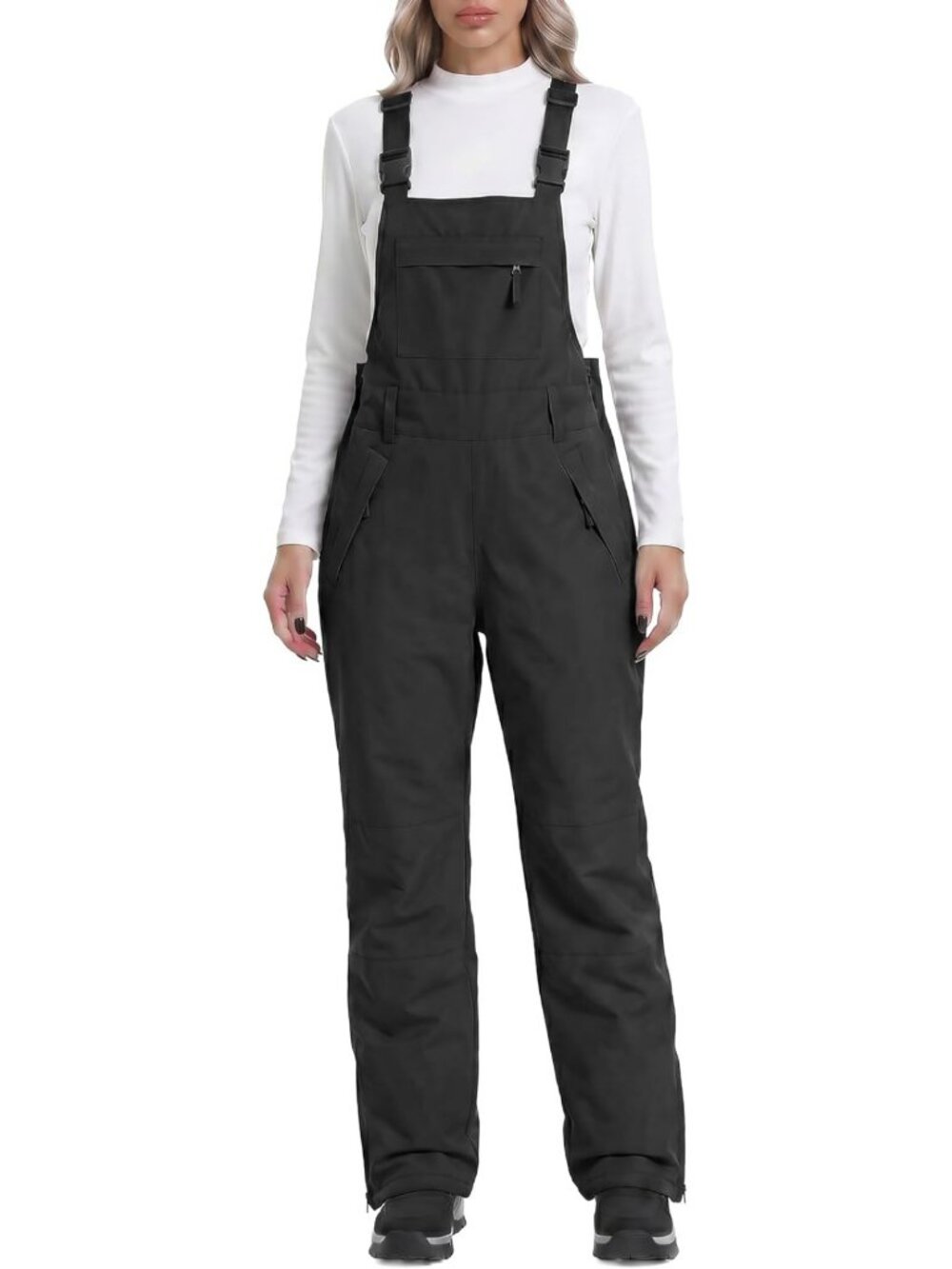 Women's Ski Snow Bibs with Adjustable Straps | Winter Overalls for Outdoor